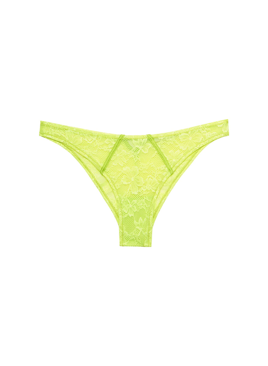 Neon yellow - Le Stretch Lace Cheeky | Fleur du Mal - DEMO