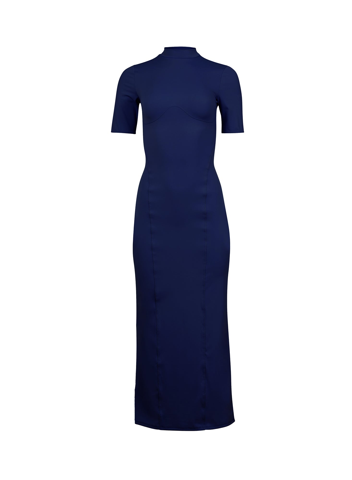 Sleek Jersey Mock Neck Dress
