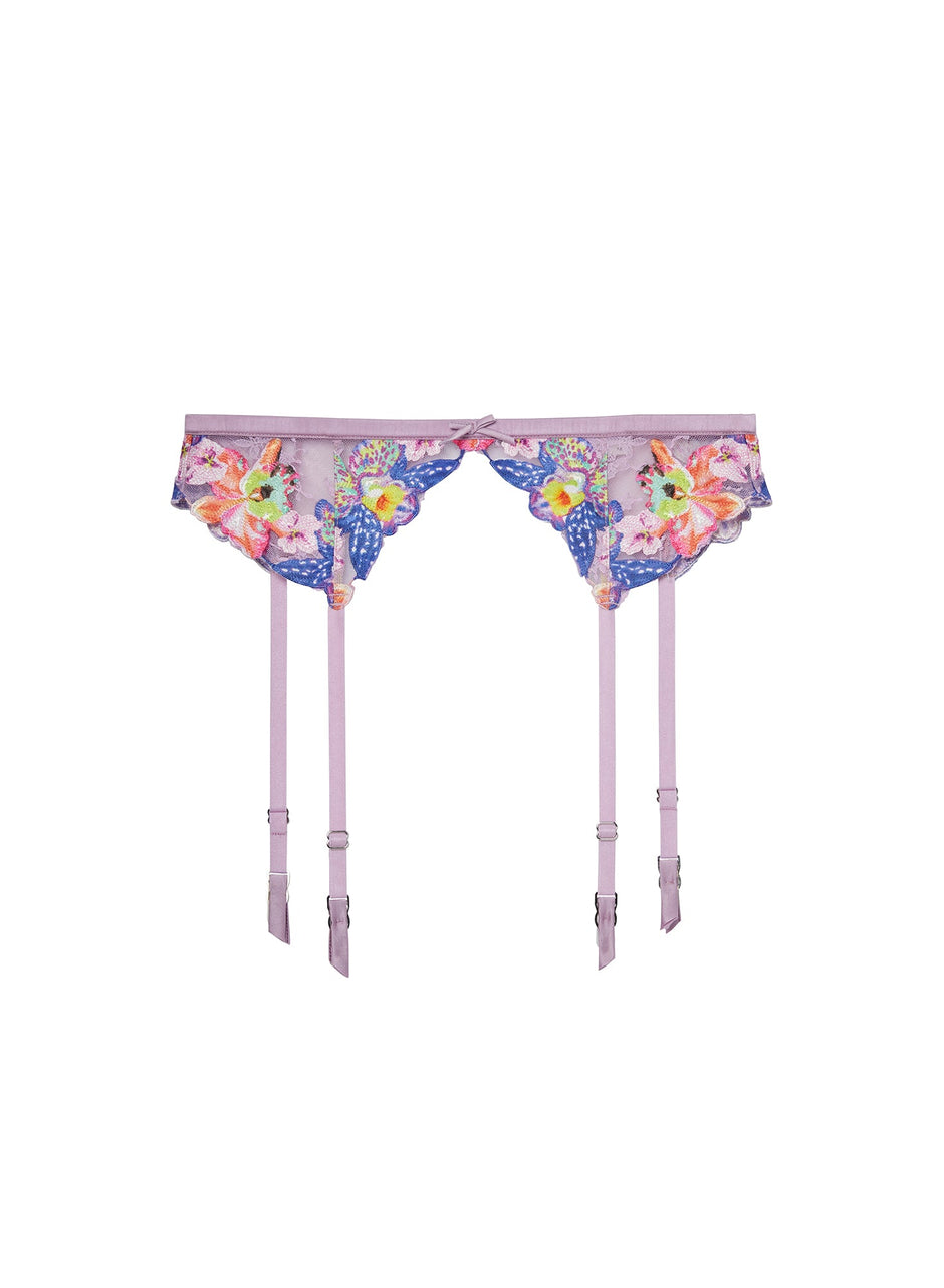 Wisteria - Orchid Embroidery Garter Belt | Fleur du Mal - DEMO