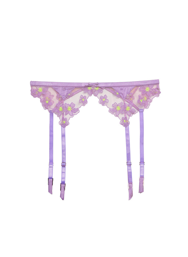 Spring lavender - Petal Embroidery Garter Belt | Fleur du Mal - DEMO