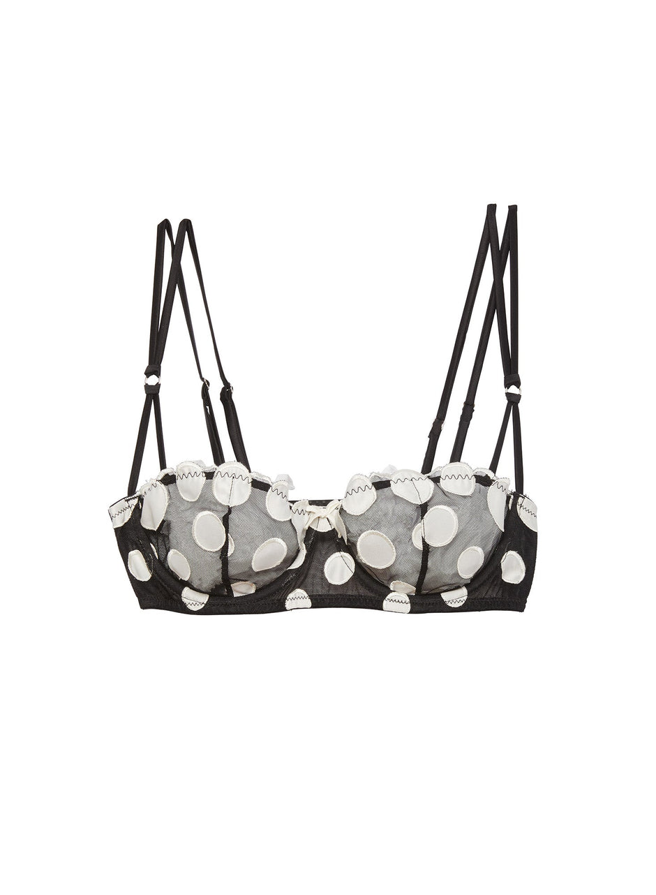 Black - Polka Dot Embroidery Balconette | Fleur du Mal - DEMO