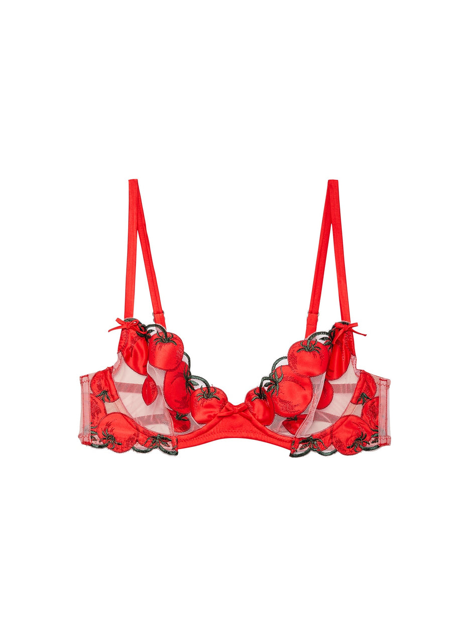 Sauce - Pomodoro Embroidery Demi Bra | Fleur du Mal - DEMO