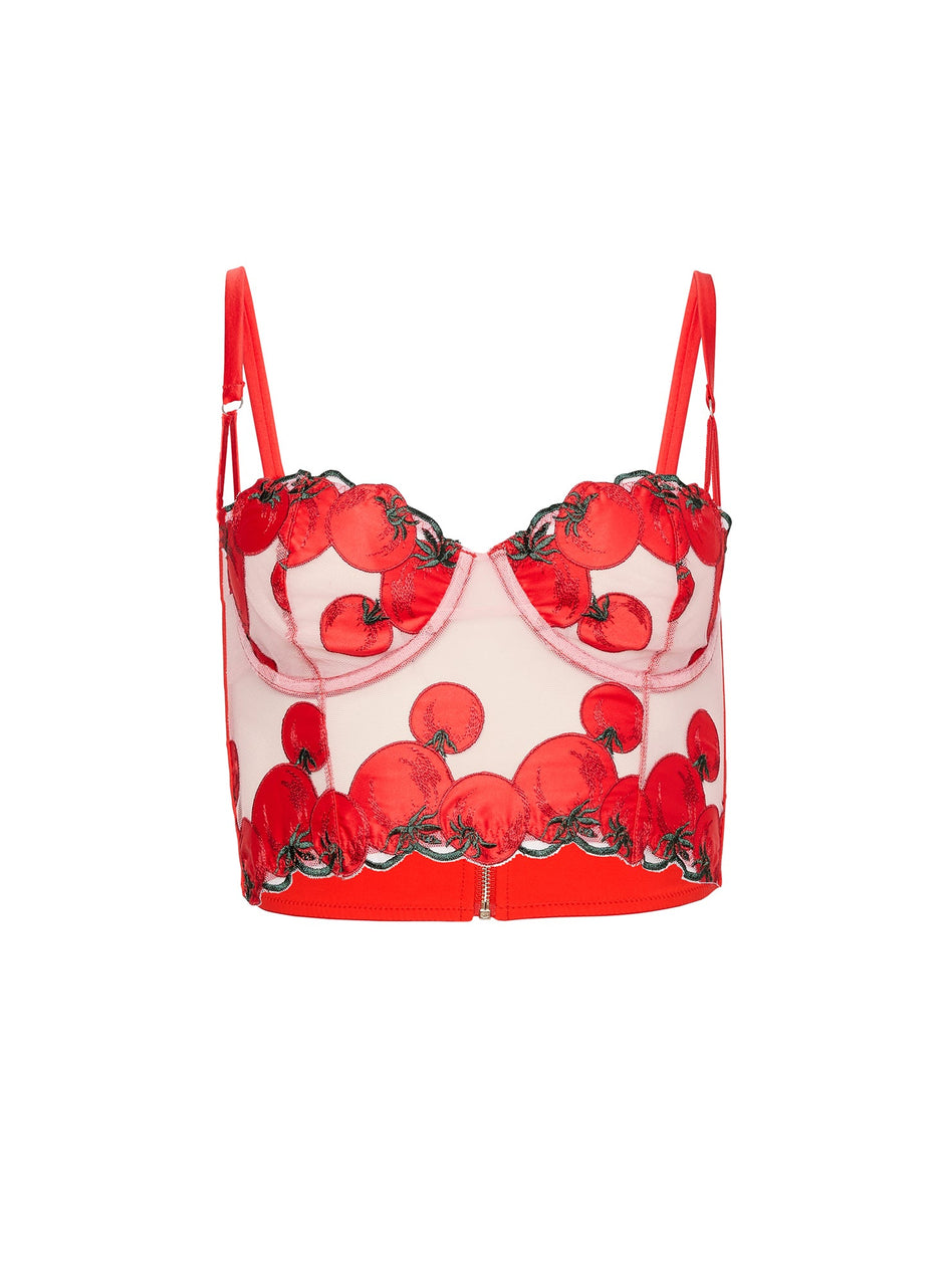 Sauce - Pomodoro Embroidery Bustier | Fleur du Mal - DEMO