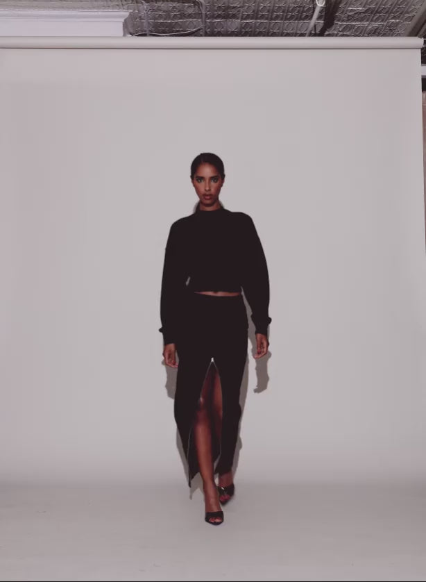 Black - Unzip Me Maxi Skirt | Fleur du Mal - DEMO
