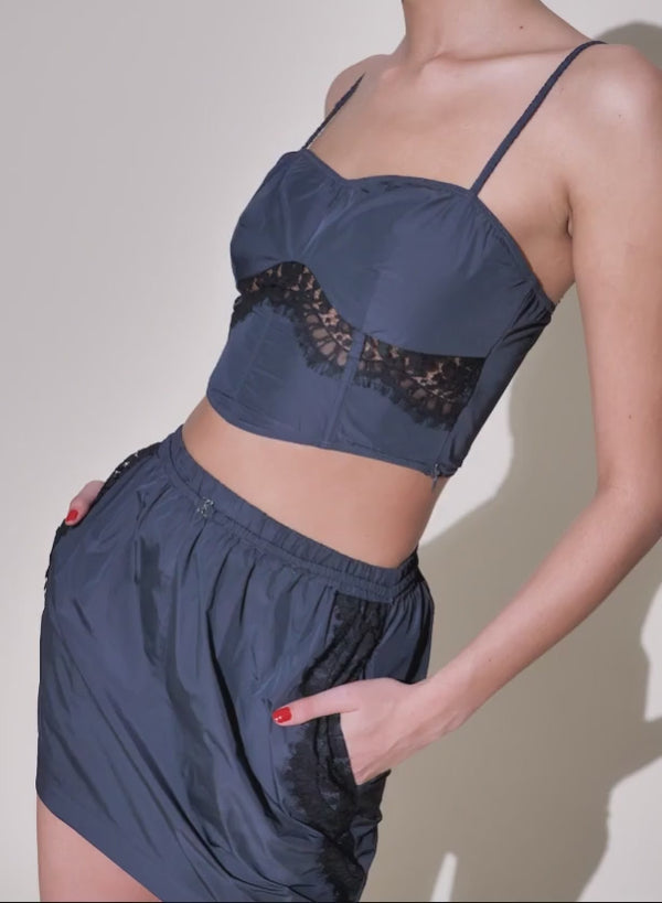 Shadow - Nylon &amp; Lace Bustier | Fleur du Mal - DEMO