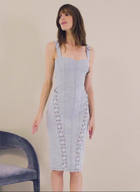 Video- Denim Lace Up Dress