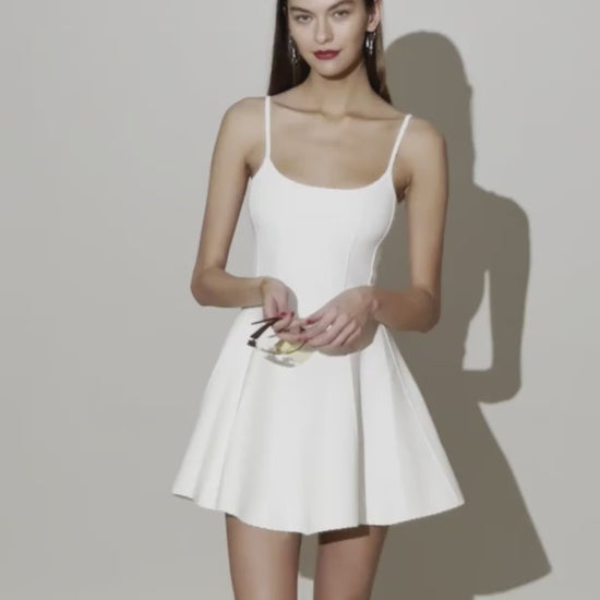 Flared corset dress in ivory