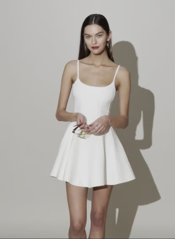Flared corset dress in ivory