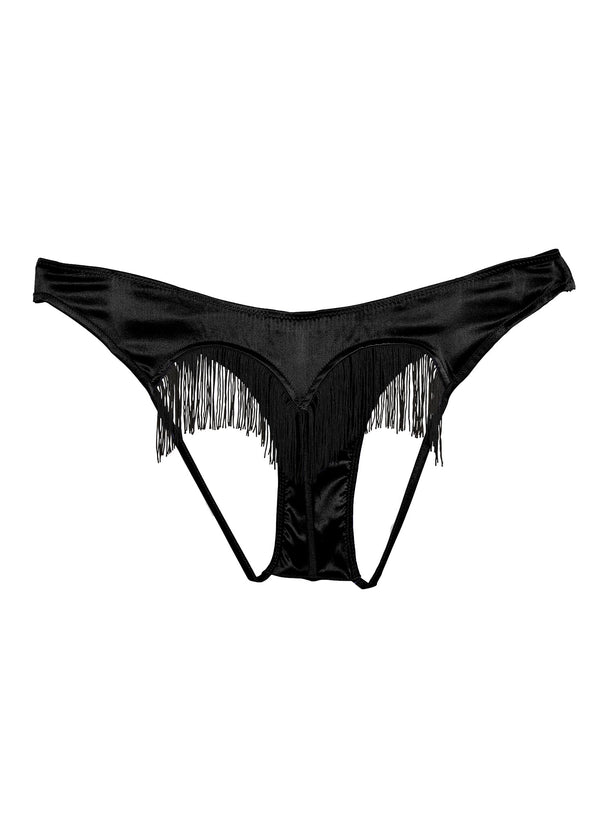 Black - Fringe Ouvert Heart Shaped Panty | Fleur du Mal - DEMO