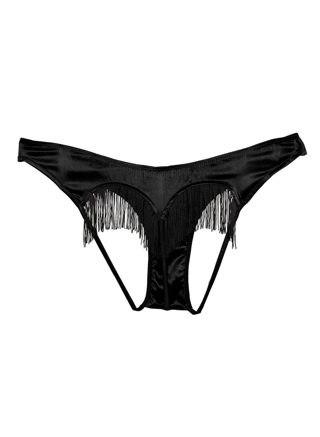Black - Fringe Ouvert Heart Shaped Panty | Fleur du Mal - DEMO