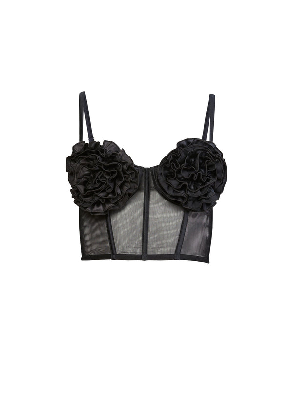 Black - Rose Cup Bustier | Fleur du Mal - DEMO