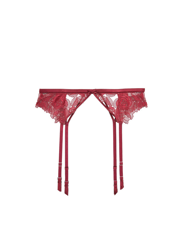 Mulberry - Rose Embroidery Garter Belt | Fleur du Mal - DEMO