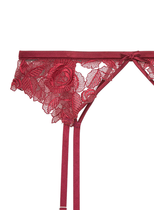 Mulberry - Rose Embroidery Garter Belt | Fleur du Mal - DEMO