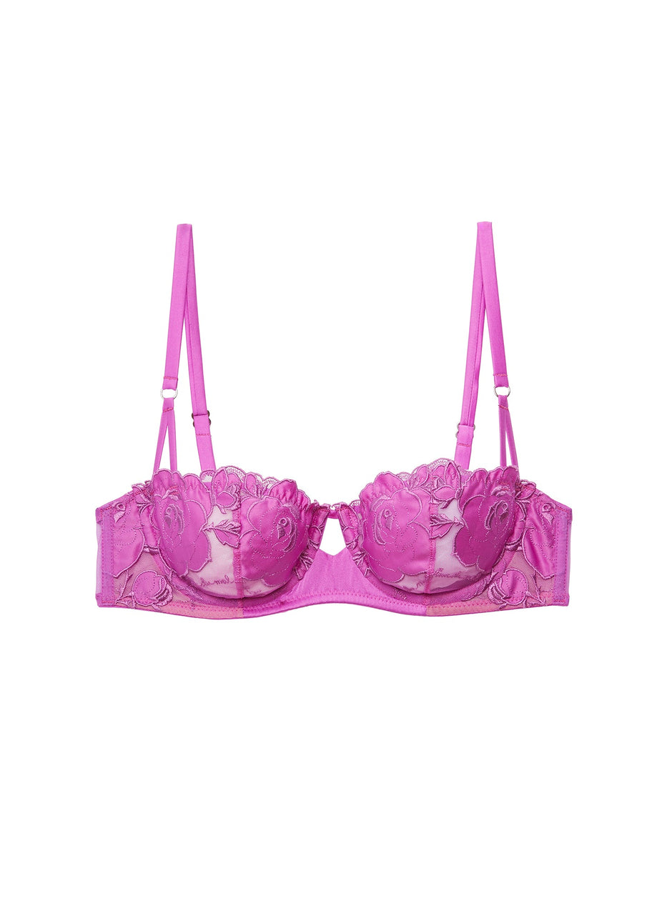 Pink iris - Rose Logo Embroidery Balconette | Fleur du Mal - DEMO