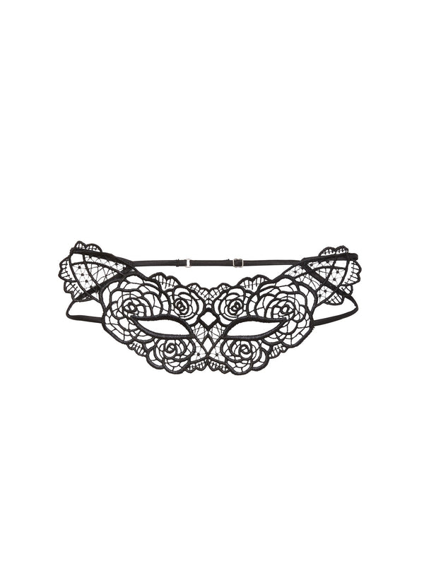 Black - Rose Guipure Eye Mask | Fleur du Mal - DEMO