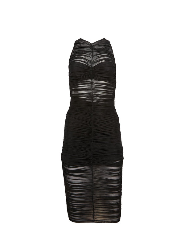 Black - Ruched Midi Dress | Fleur du Mal - DEMO