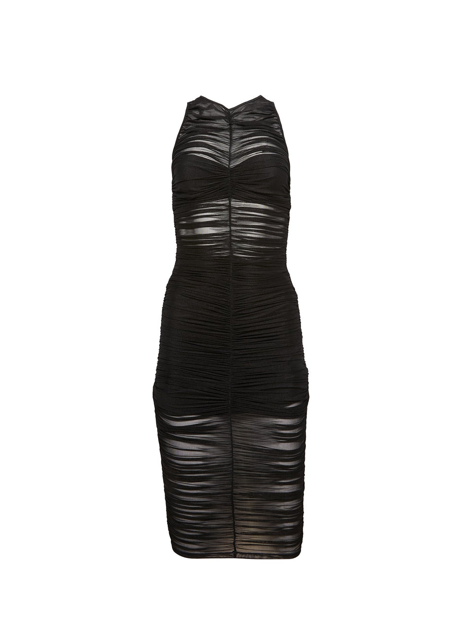 Black - Ruched Midi Dress | Fleur du Mal - DEMO
