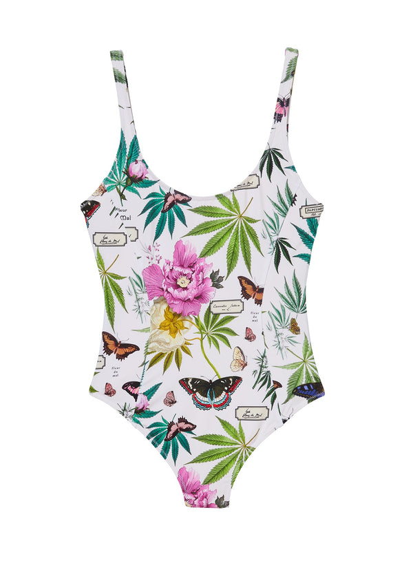 Papillon white - Botanical Scoop Neck One Piece | Fleur du Mal - DEMO