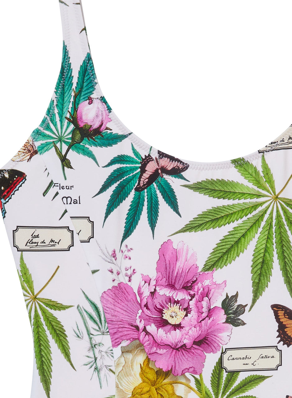 Papillon white - Botanical Scoop Neck One Piece | Fleur du Mal - DEMO