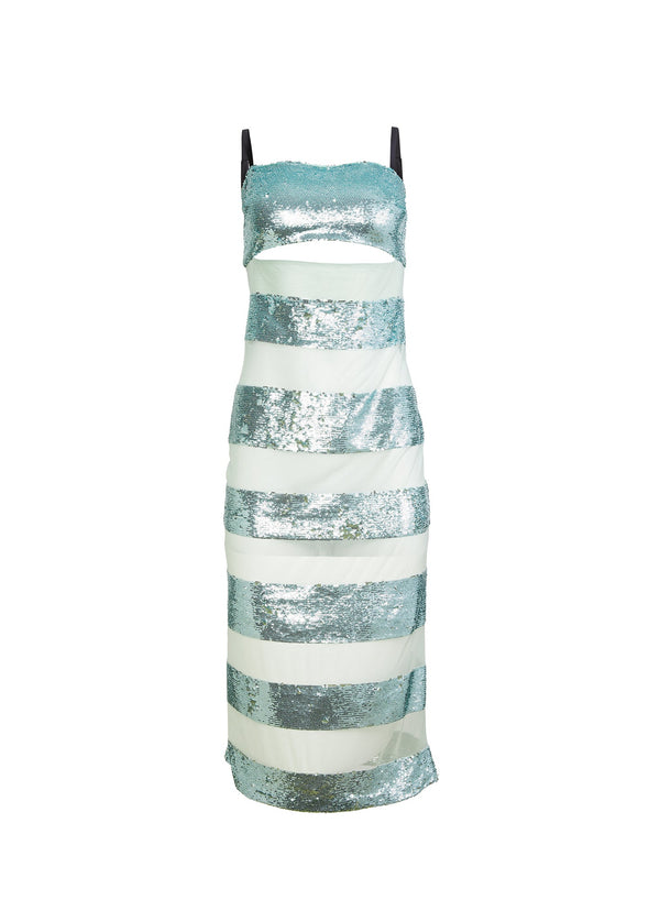 Jade sequin stripe - Sequin Stripe Midi Dress | Fleur du Mal - DEMO
