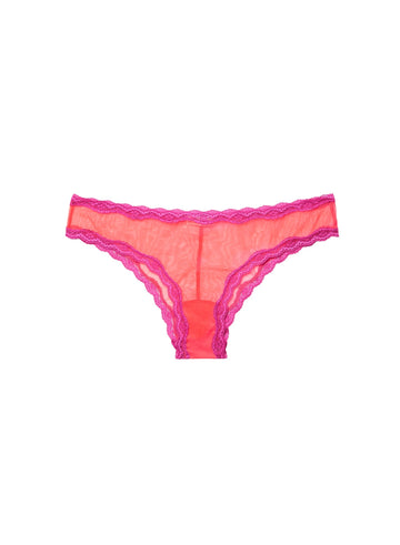 Neon coral - Sheer Tulle Bikini | Fleur du Mal - DEMO