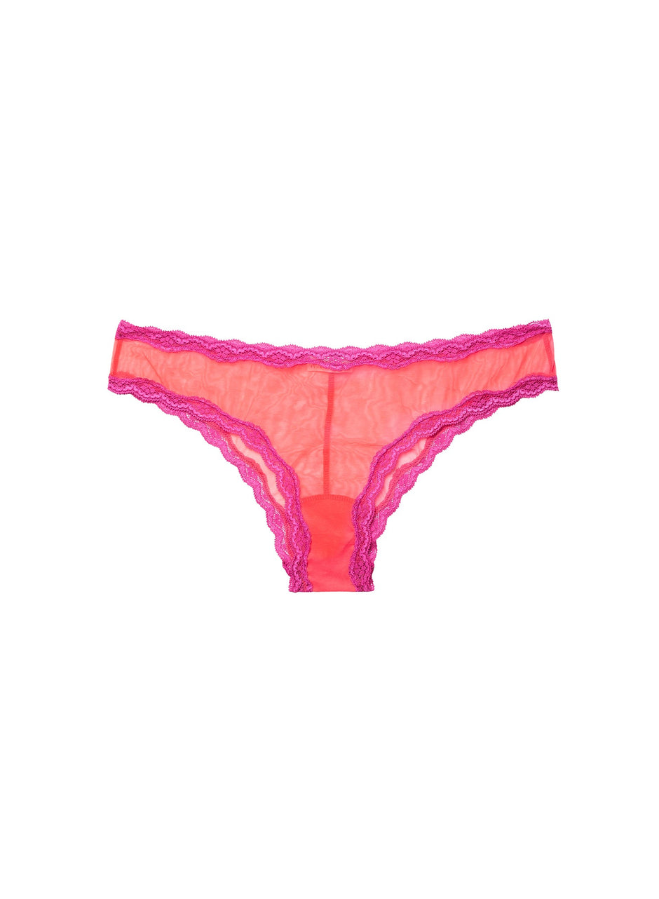 Neon coral - Sheer Tulle Bikini | Fleur du Mal - DEMO