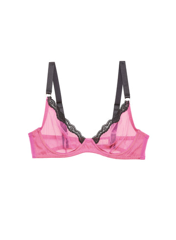 Pretty pink - Sheer Tulle Demi Bra | Fleur du Mal - DEMO