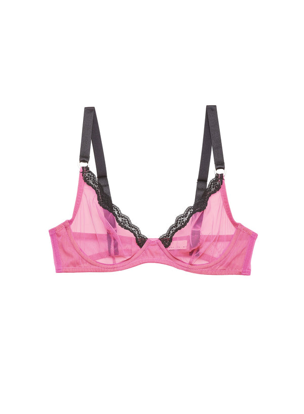 Pretty pink - Sheer Tulle Demi Bra | Fleur du Mal - DEMO