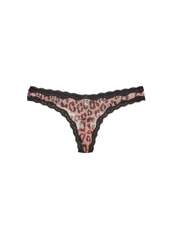 Leopard print - Sheer Tulle Thong | Fleur du Mal - DEMO