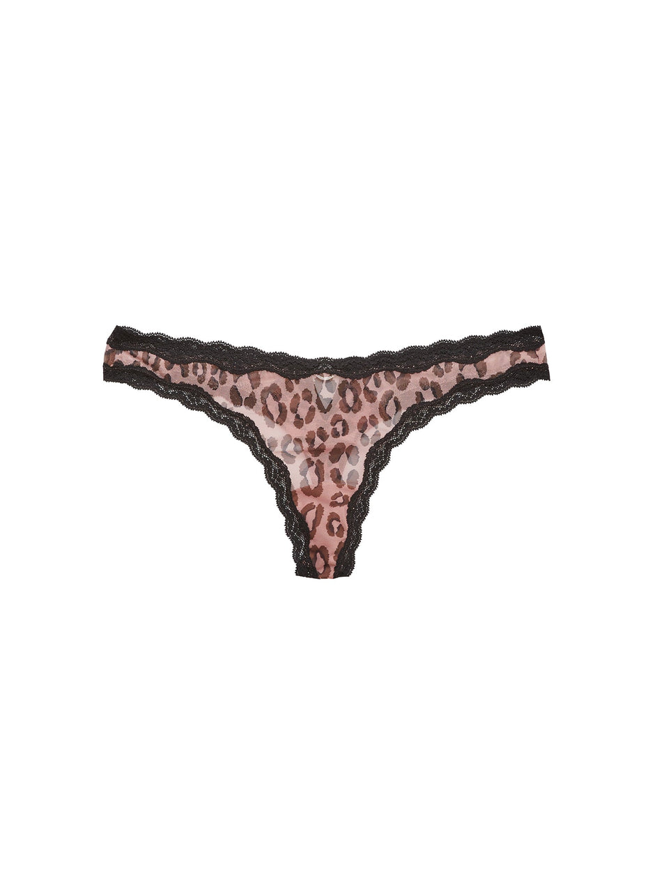 Leopard print - Sheer Tulle Thong | Fleur du Mal - DEMO