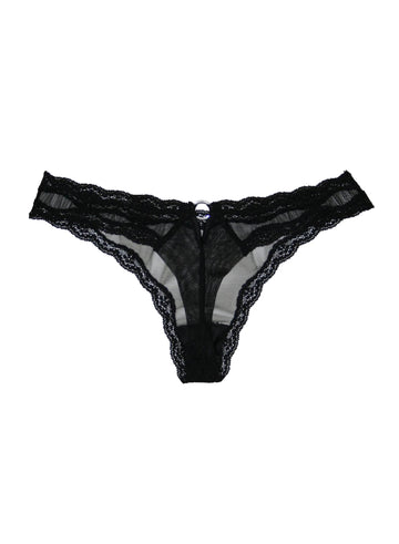 Black - Sheer Tulle Thong | Fleur du Mal - DEMO