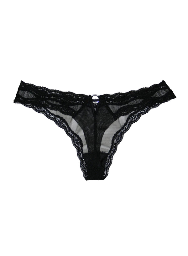 Black - Sheer Tulle Thong | Fleur du Mal - DEMO
