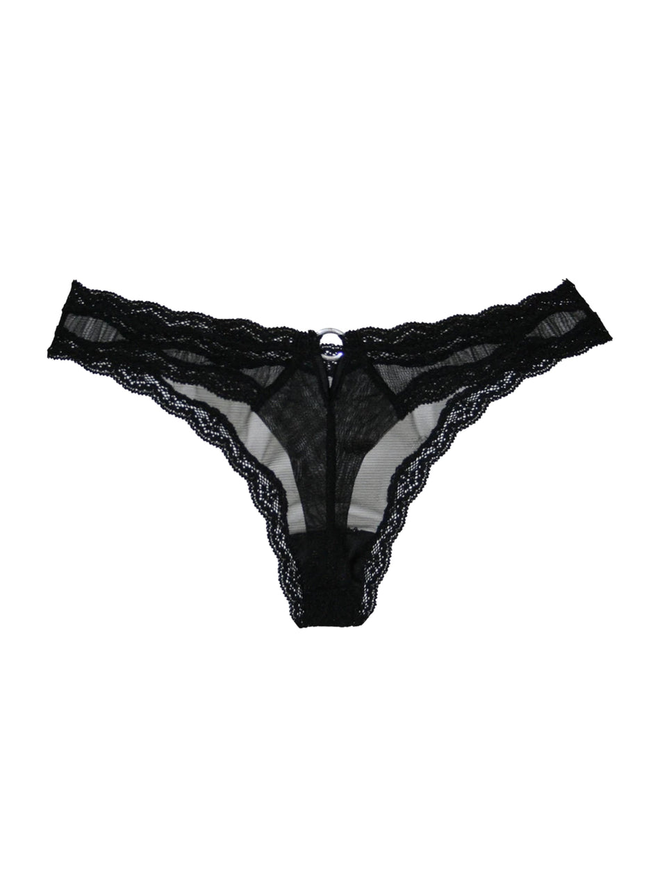 Black - Sheer Tulle Thong | Fleur du Mal - DEMO
