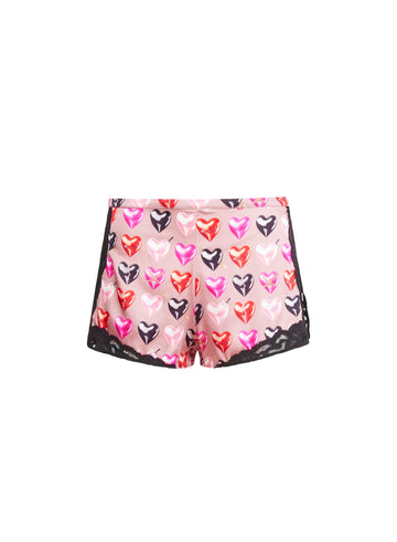 Tan heartbreaker print - Charlotte Lace Tap Short | Fleur du Mal - DEMO