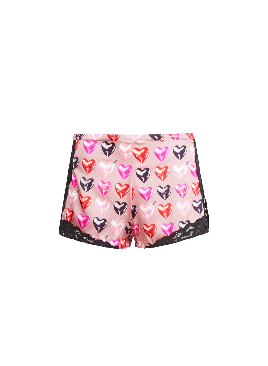 Tan heartbreaker print - Charlotte Lace Tap Short | Fleur du Mal - DEMO