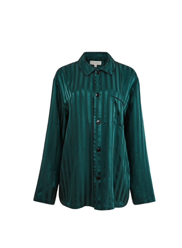 The maker green - Silk Jacquard PJ Top | Fleur du Mal - DEMO