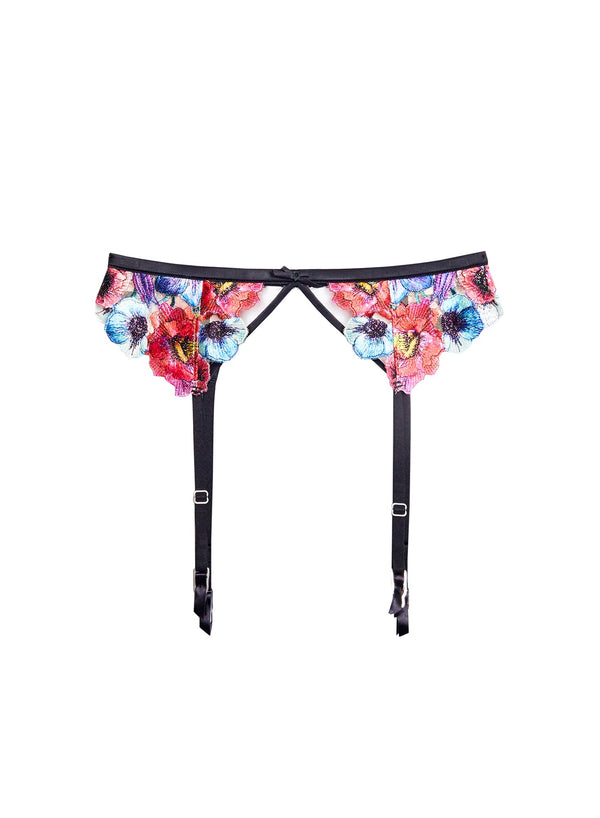 Multi - Tuileries Embroidery Garter Belt | Fleur du Mal - DEMO