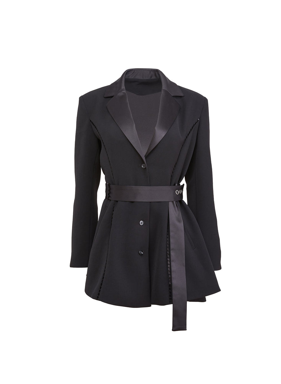 Black - Tuxedo Mini Dress | Fleur du Mal - DEMO