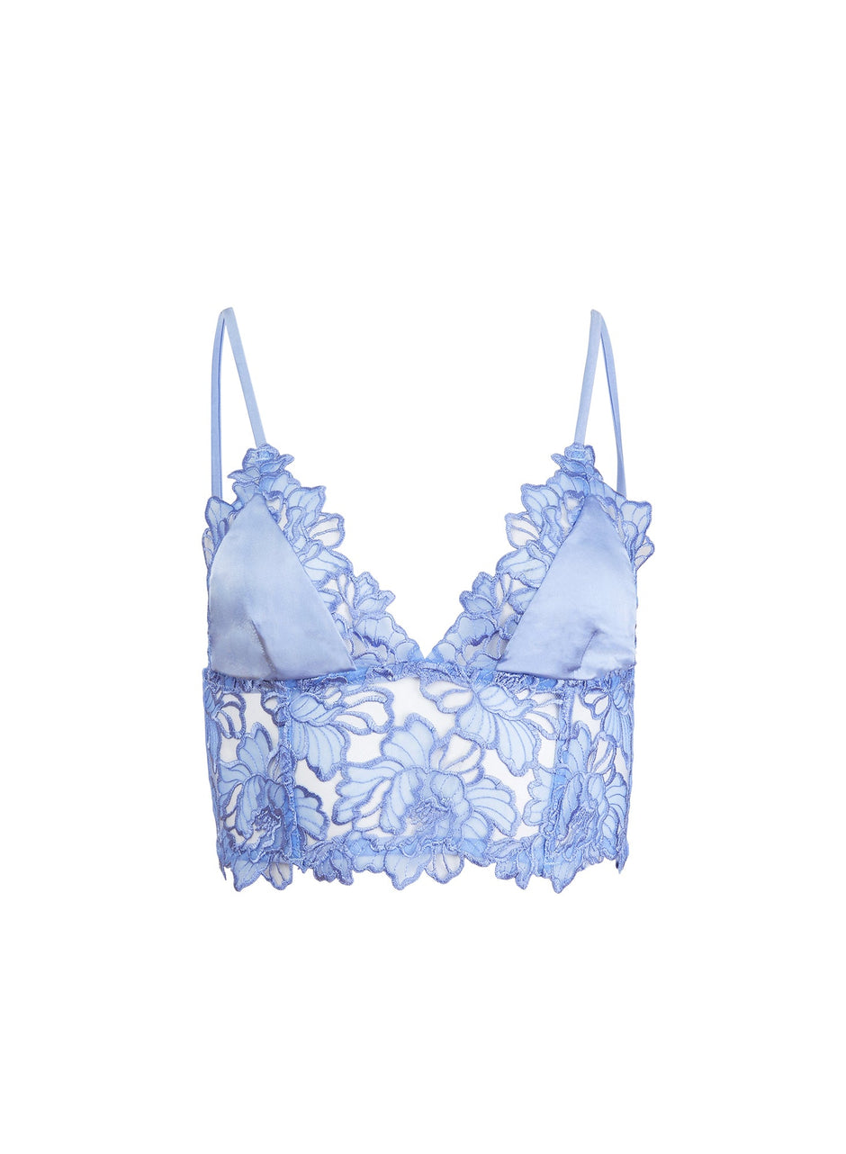 Horizon - Whitney Embroidery Longline Triangle Bra | Fleur du Mal - DEMO