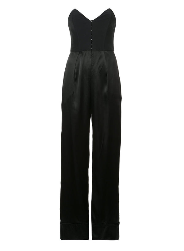 Black - Strapless Corset Jumpsuit | Fleur du Mal - DEMO