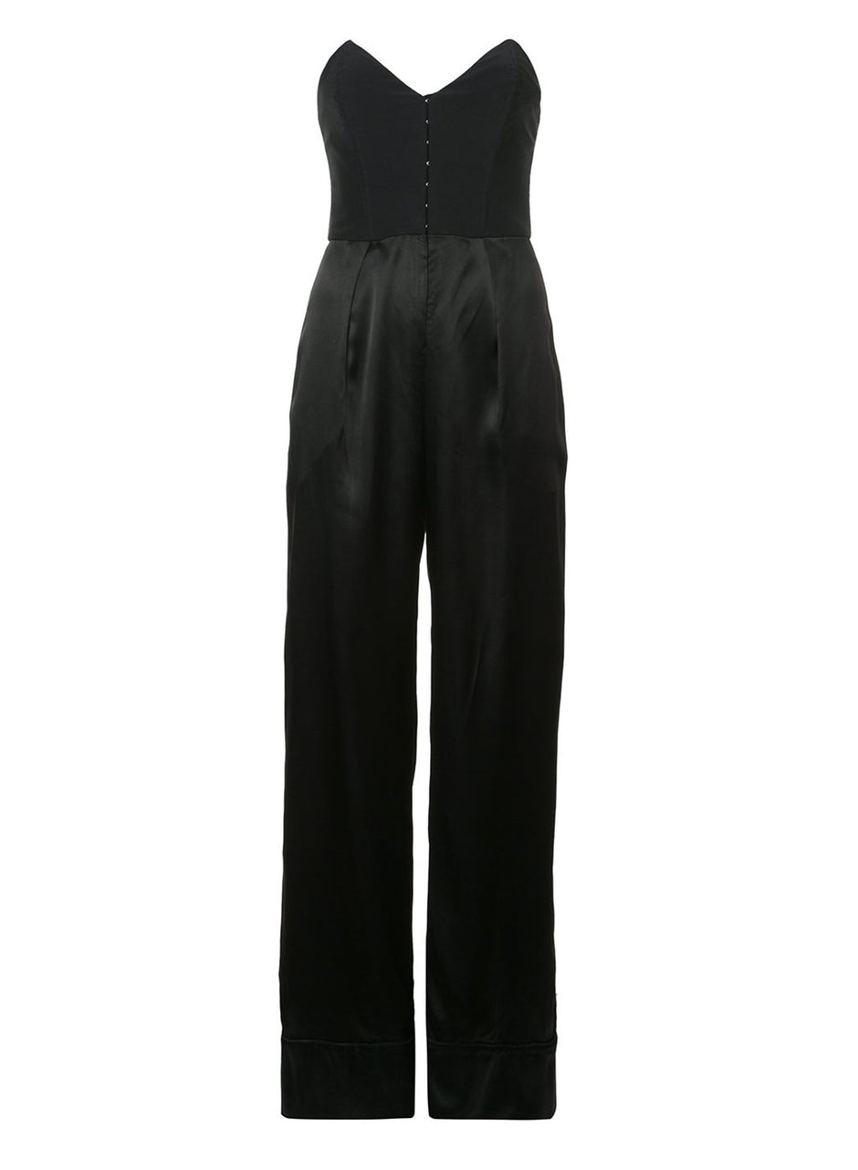 Black - Strapless Corset Jumpsuit | Fleur du Mal - DEMO