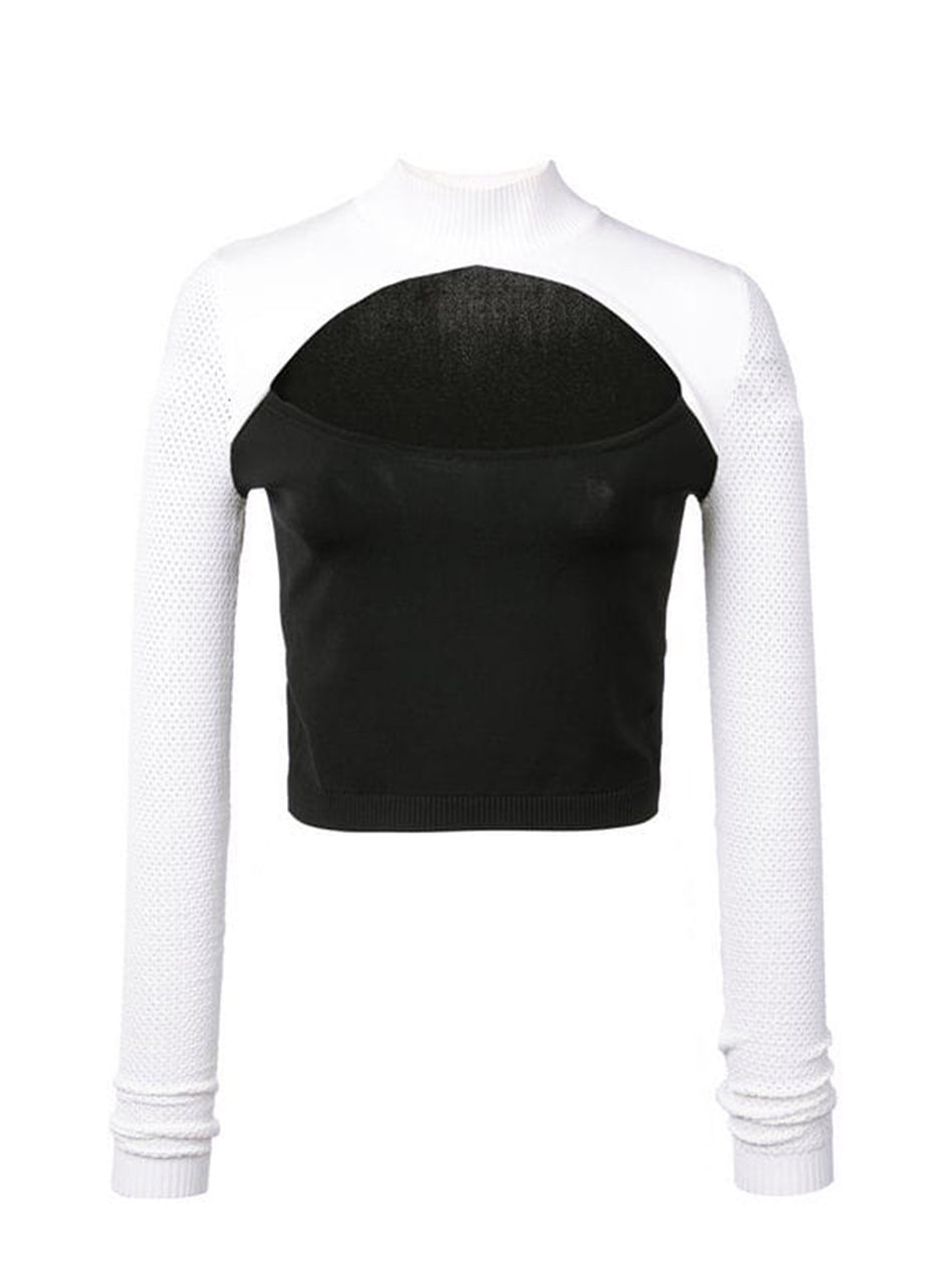 White black - Cutout Knit Top | Fleur du Mal - DEMO