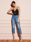 Lily Embroidery V-Neck Plunge Bodysuit
