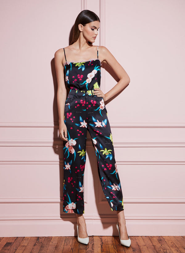 Black orchid floral - Silk Jeans | Fleur du Mal - DEMO