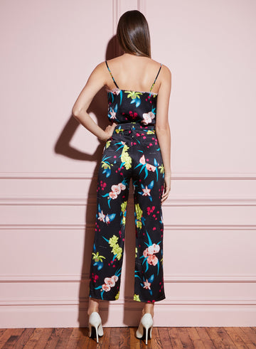 Black orchid floral - Silk Jeans | Fleur du Mal - DEMO