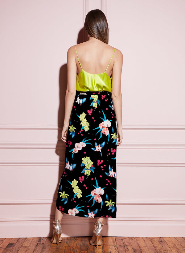 Black orchid floral - Wrap Skirt | Fleur du Mal - DEMO