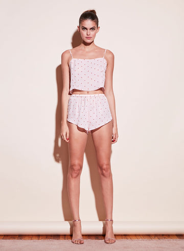 Pink opal - Dot Embroidered Tap Short | Fleur du Mal - DEMO