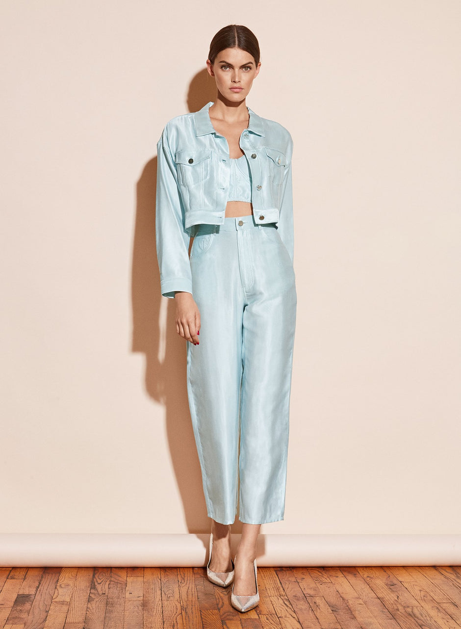 Whisper mint - Cropped Denim Jacket | Fleur du Mal - DEMO