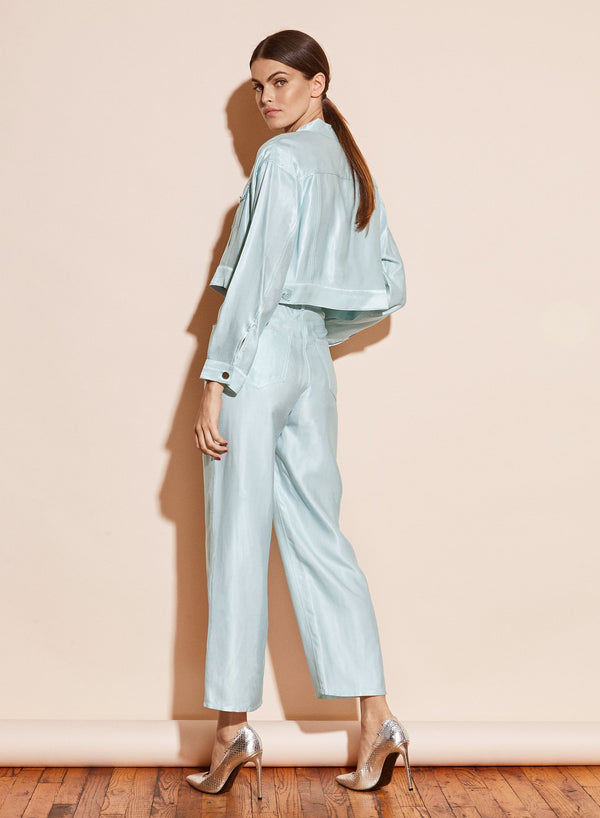 Whisper mint - Cropped Denim Jacket | Fleur du Mal - DEMO