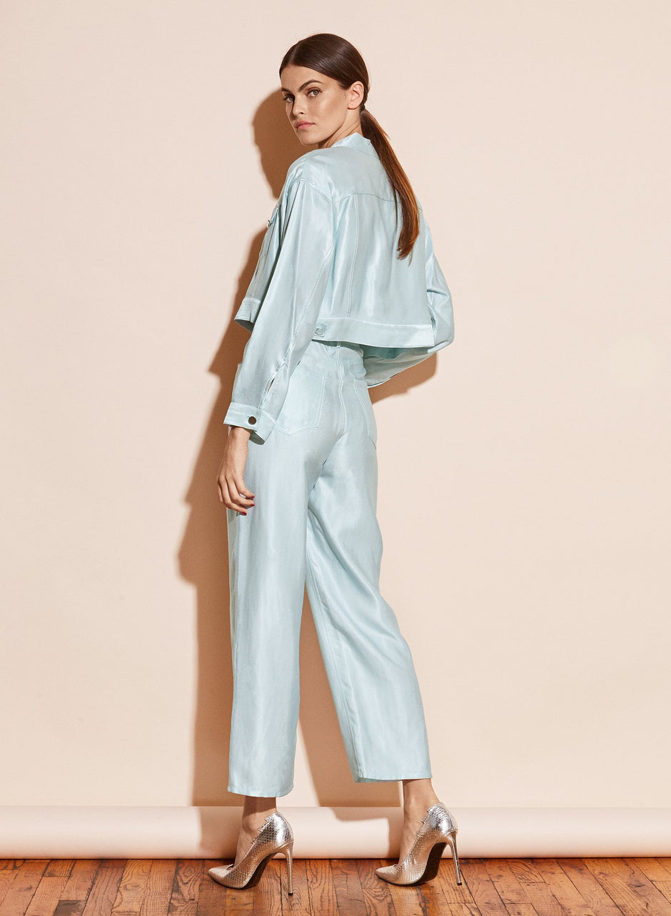 Whisper mint - Cropped Denim Jacket | Fleur du Mal - DEMO